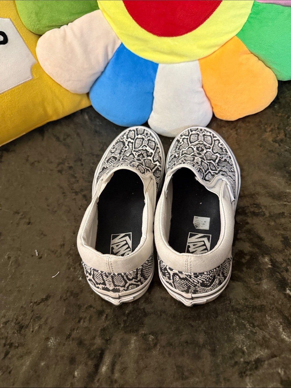 Vans Classic Slip on Grey Canvas Snake Print size 9 GWC - Picture 4 of 6